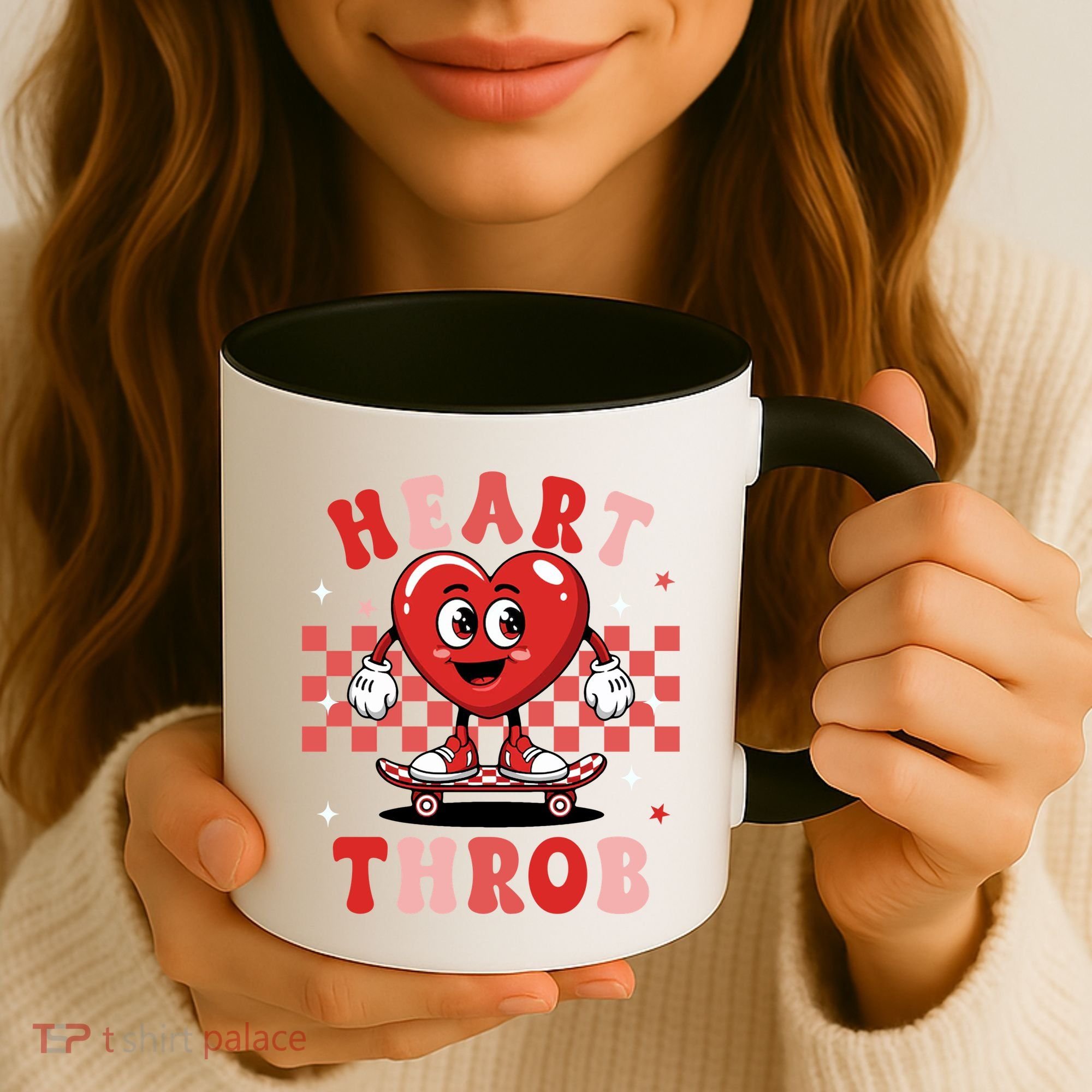 Retro Groovy Heart Throb Valentines Day Coffee Mug