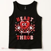 Retro Groovy Heart Throb Valentines Day Tank Top thumb 2