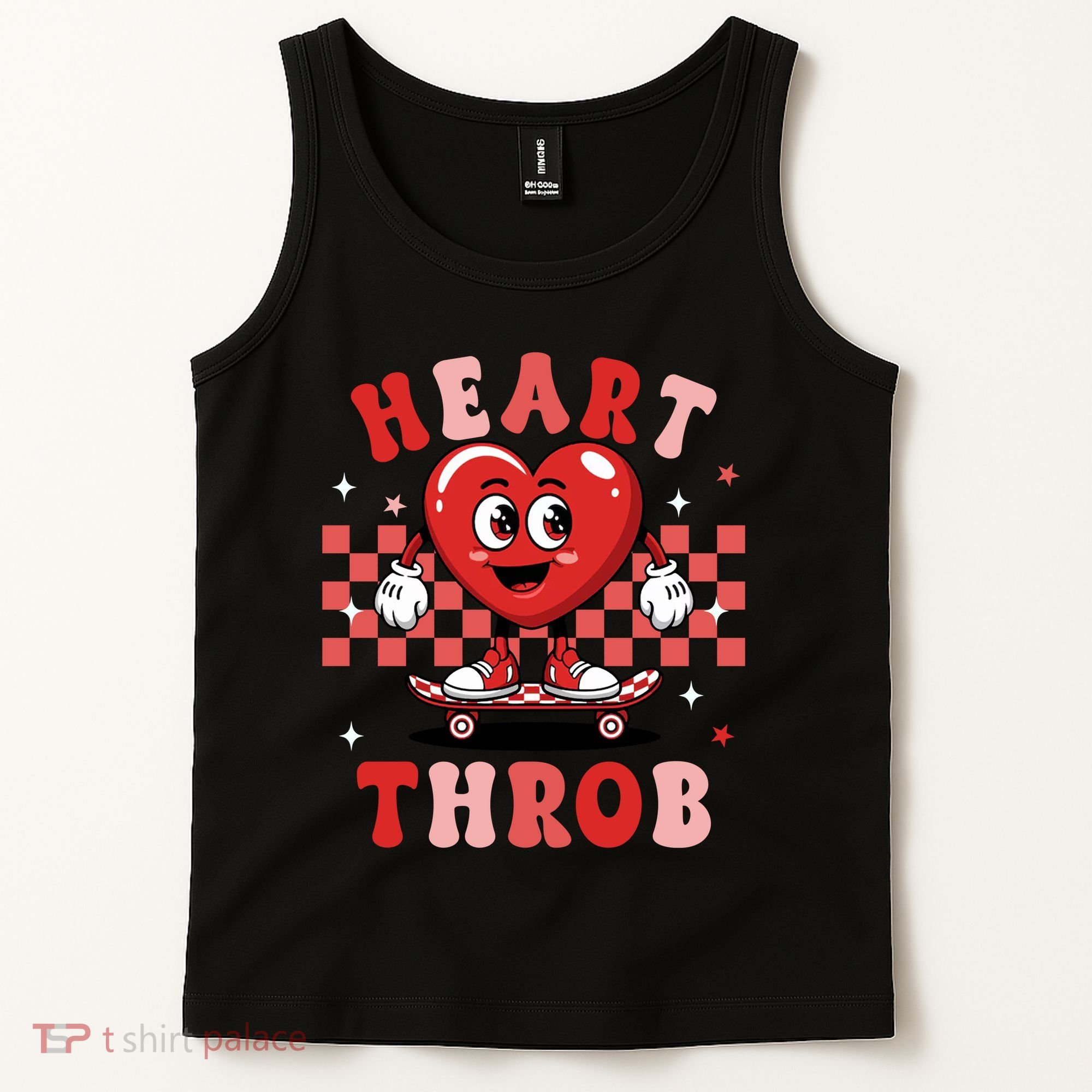 Retro Groovy Heart Throb Valentines Day Tank Top