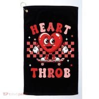 Retro Groovy Heart Throb Valentines Day Golf Towel thumb 0