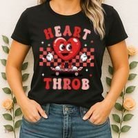 Retro Groovy Heart Throb Valentines Day Women's T-Shirt thumb 2