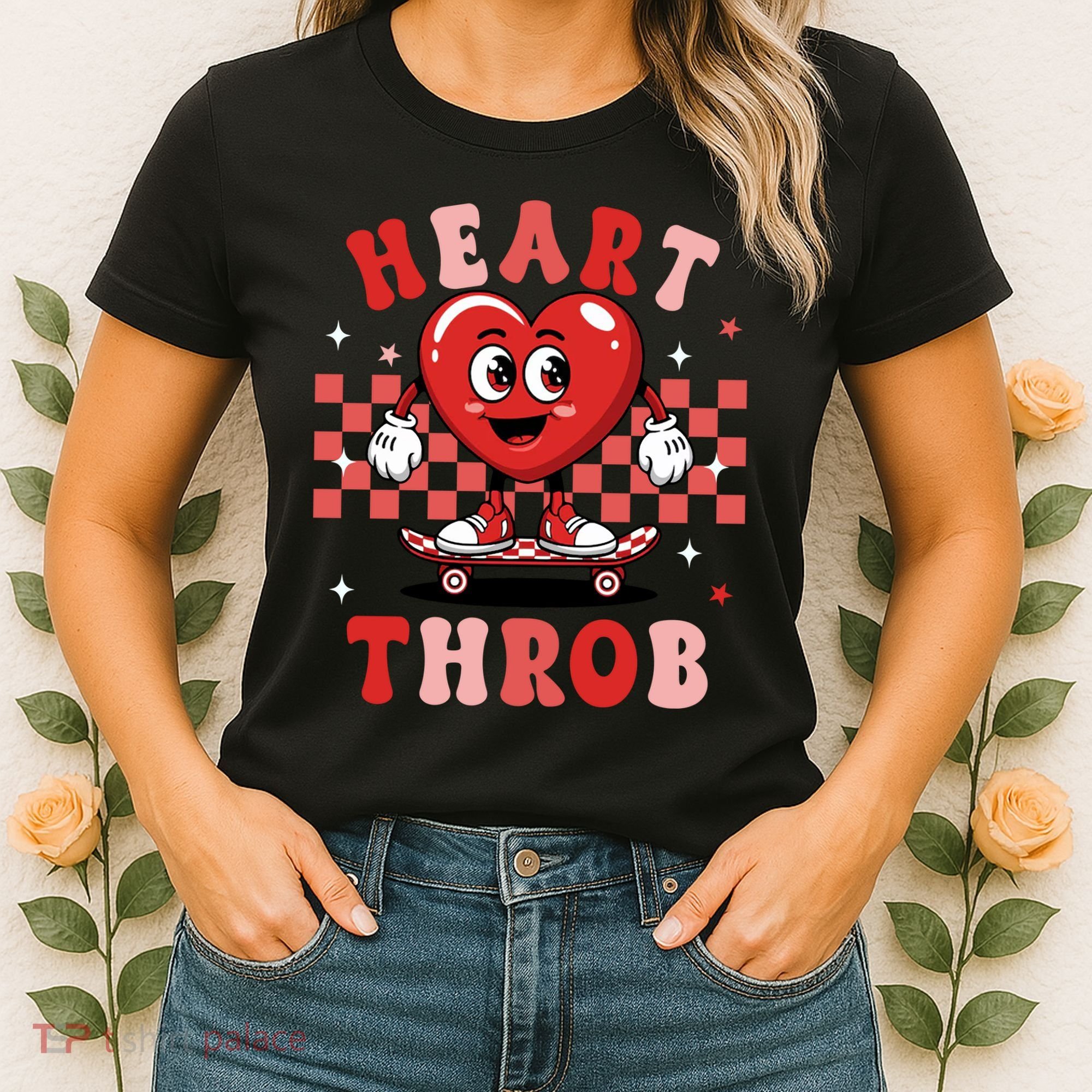 Retro Groovy Heart Throb Valentines Day Women's T-Shirt