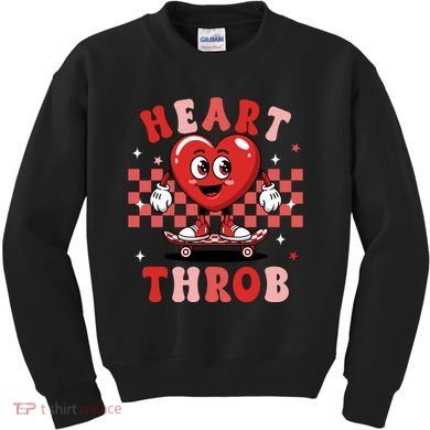 Retro Groovy Heart Throb Valentines Day Kids Sweatshirt