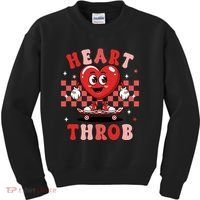 Retro Groovy Heart Throb Valentines Day Kids Sweatshirt thumb 0