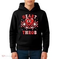 Retro Groovy Heart Throb Valentines Day Kids Hoodie thumb 4