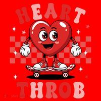 Retro Groovy Heart Throb Valentines Day Santa Hat thumb 1