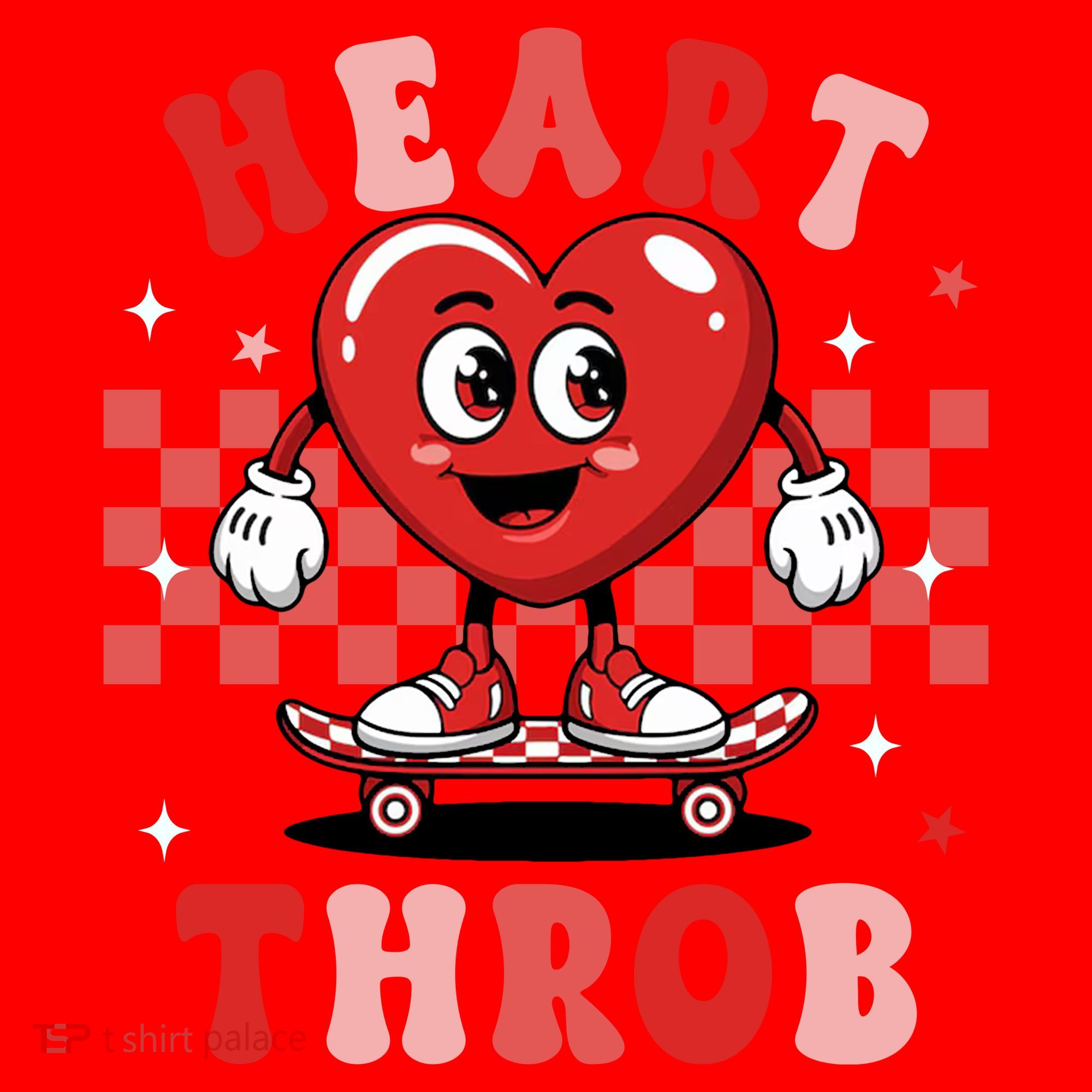 Retro Groovy Heart Throb Valentines Day Santa Hat