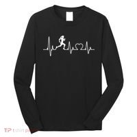 Running Girl Heartbeat 5k Marathon Female Athlete Runner Long Sleeve Shirt thumb 0