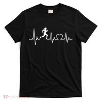 Running Girl Heartbeat 5k Marathon Female Athlete Runner T-Shirt thumb 0