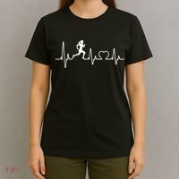 Running Girl Heartbeat 5k Marathon Female Athlete Runner T-Shirt thumb 4