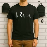 Running Girl Heartbeat 5k Marathon Female Athlete Runner T-Shirt thumb 6