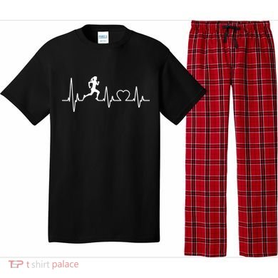 Running Girl Heartbeat 5k Marathon Female Athlete Runner Pajama Set