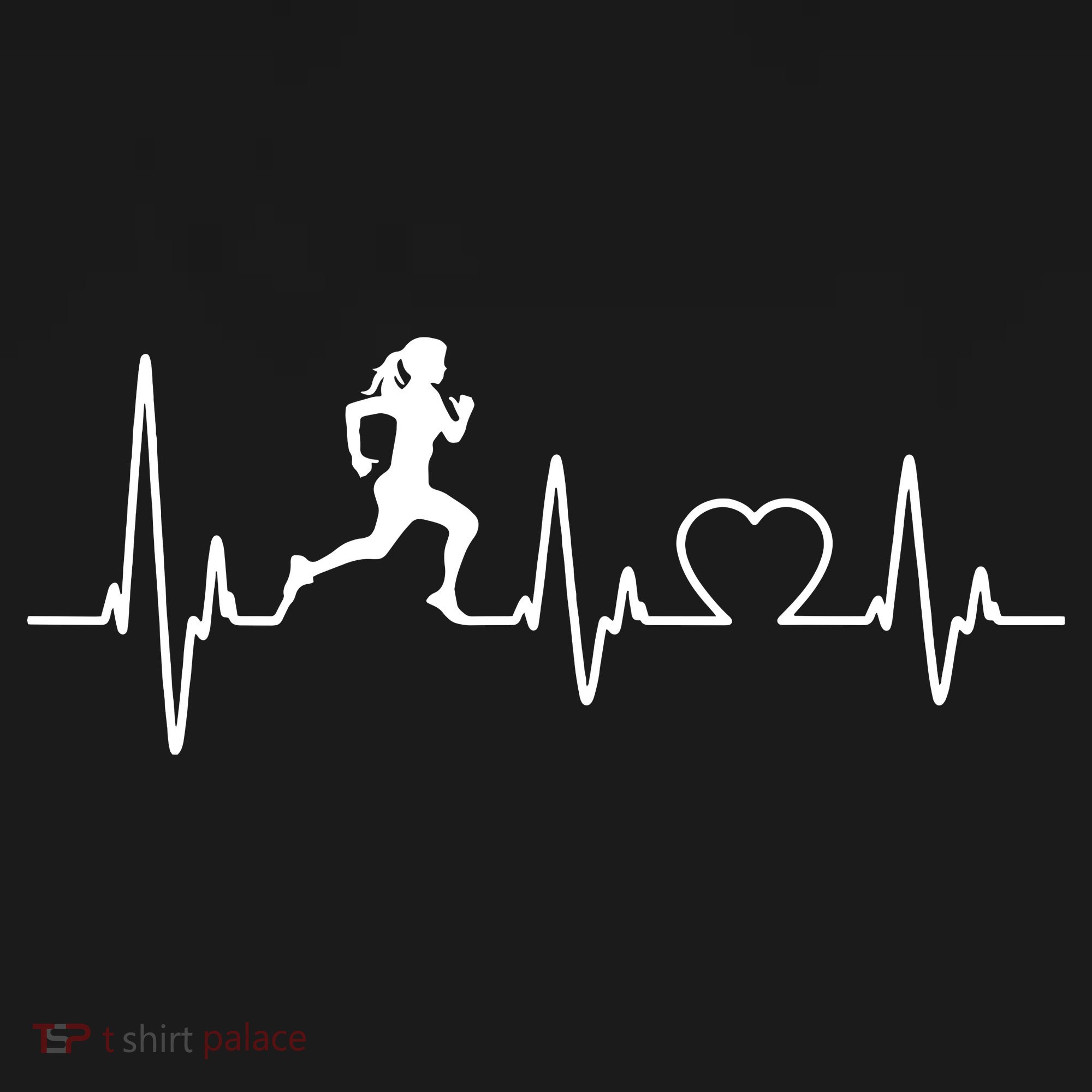 Running Girl Heartbeat 5k Marathon Female Athlete Runner Polo