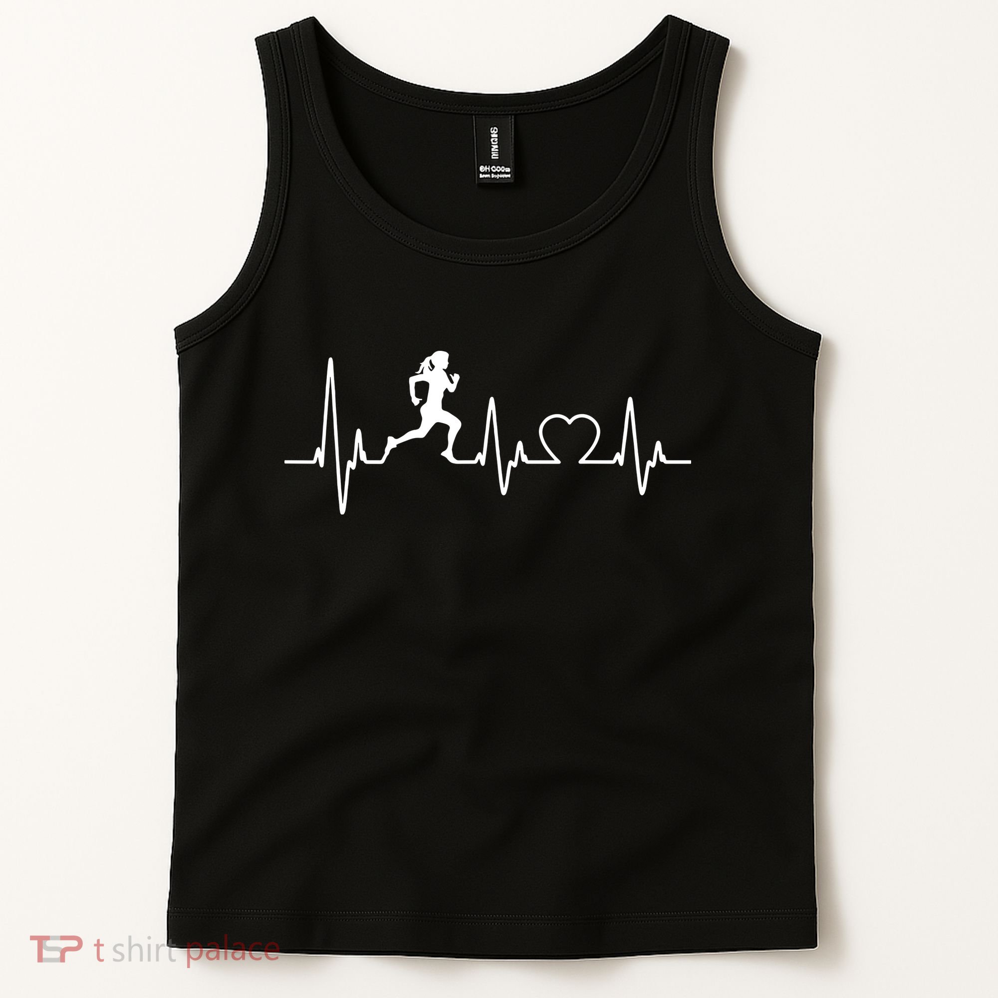Running Girl Heartbeat 5k Marathon Female Athlete Runner Tank Top