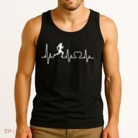 Running Girl Heartbeat 5k Marathon Female Athlete Runner Tank Top thumb 3
