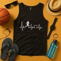 Running Girl Heartbeat 5k Marathon Female Athlete Runner Tank Top thumb 4