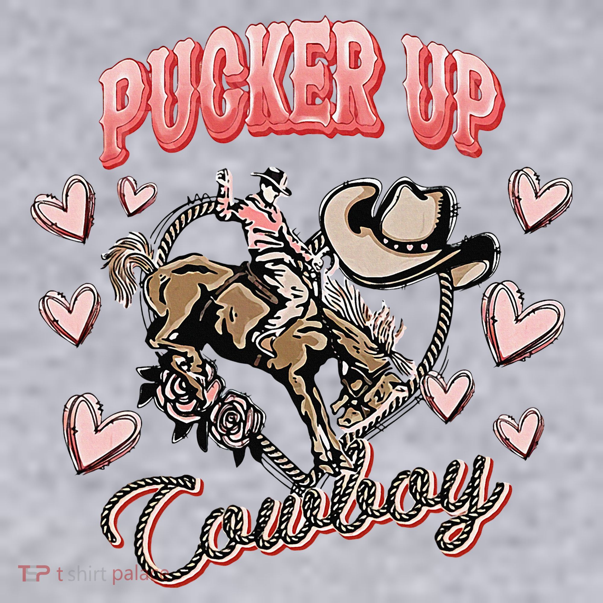 Retro Groovy Howdy Valentines Cowboy Hat Pucker Up! Women's Sweatshirt