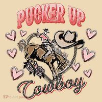 Retro Groovy Howdy Valentines Cowboy Hat Pucker Up! Tote Bag thumb 4