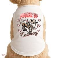 Retro Groovy Howdy Valentines Cowboy Hat Pucker Up! Doggie Tank thumb 0
