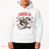 Retro Groovy Howdy Valentines Cowboy Hat Pucker Up! Hoodie thumb 2