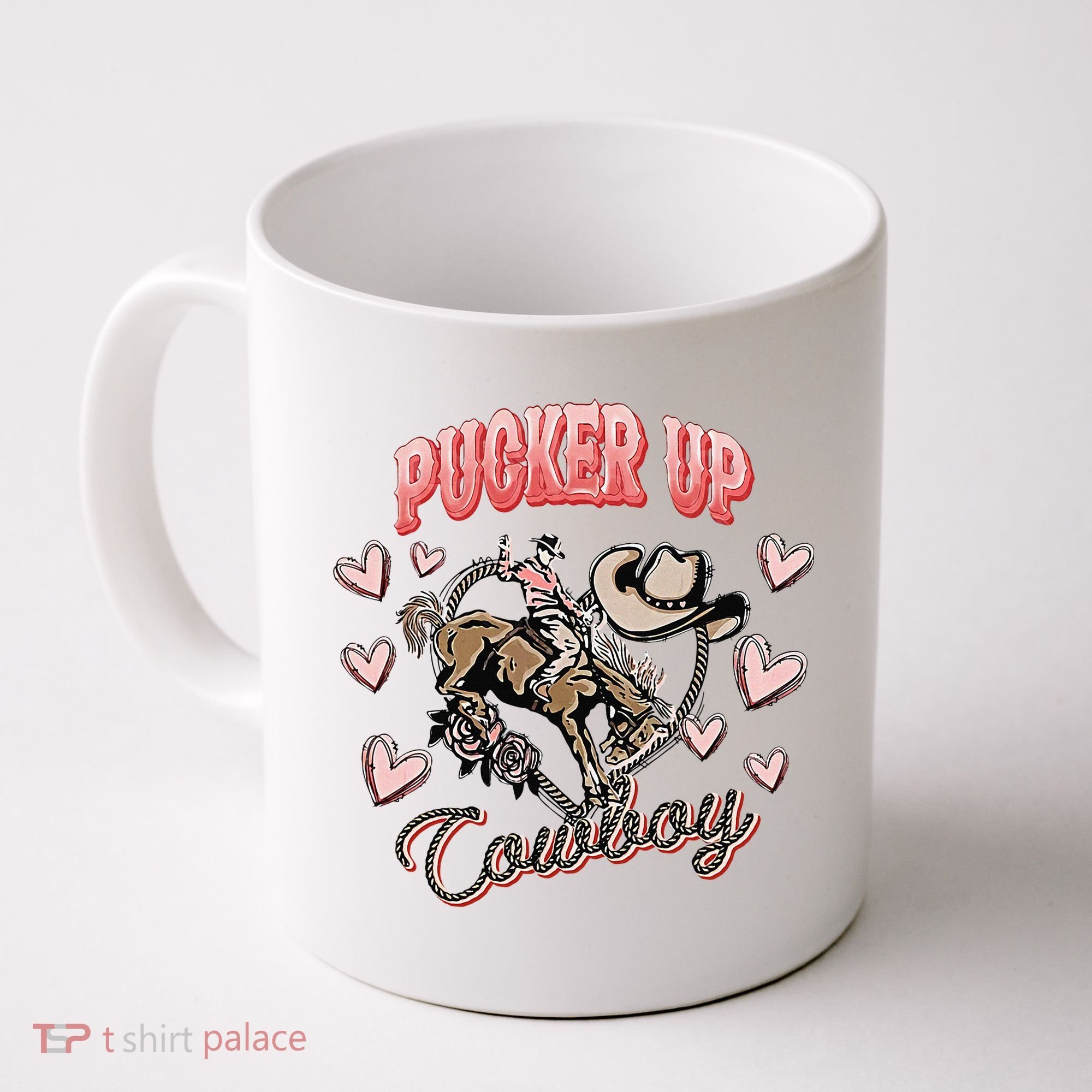 Retro Groovy Howdy Valentines Cowboy Hat Pucker Up! Coffee Mug