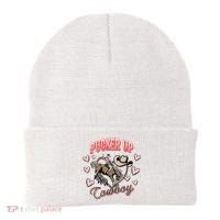 Retro Groovy Howdy Valentines Cowboy Hat Pucker Up! Beanie thumb 0