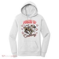Retro Groovy Howdy Valentines Cowboy Hat Pucker Up! Women's Hoodie thumb 0