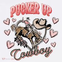Retro Groovy Howdy Valentines Cowboy Hat Pucker Up! Women's Hoodie thumb 2