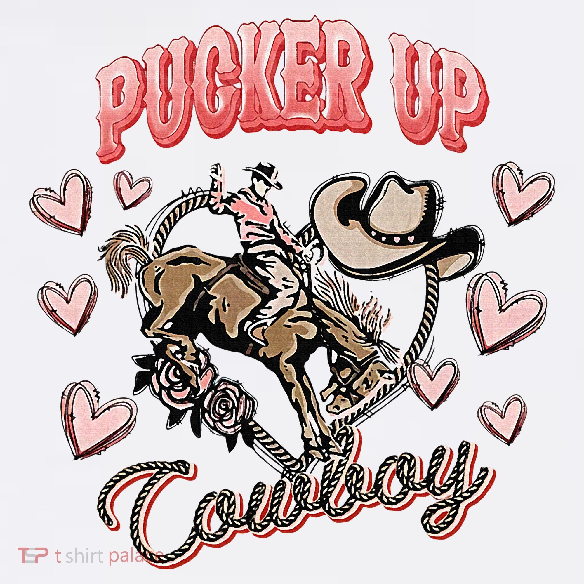 Retro Groovy Howdy Valentines Cowboy Hat Pucker Up! Women's Tank Top