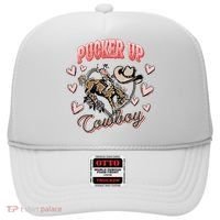 Retro Groovy Howdy Valentines Cowboy Hat Pucker Up! Hat thumb 0