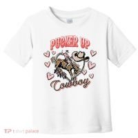 Retro Groovy Howdy Valentines Cowboy Hat Pucker Up! Toddler T-Shirt thumb 0