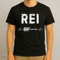 Rei Guitar Heartbeat Music Guitarist Retro Vintage T-Shirt thumb 3