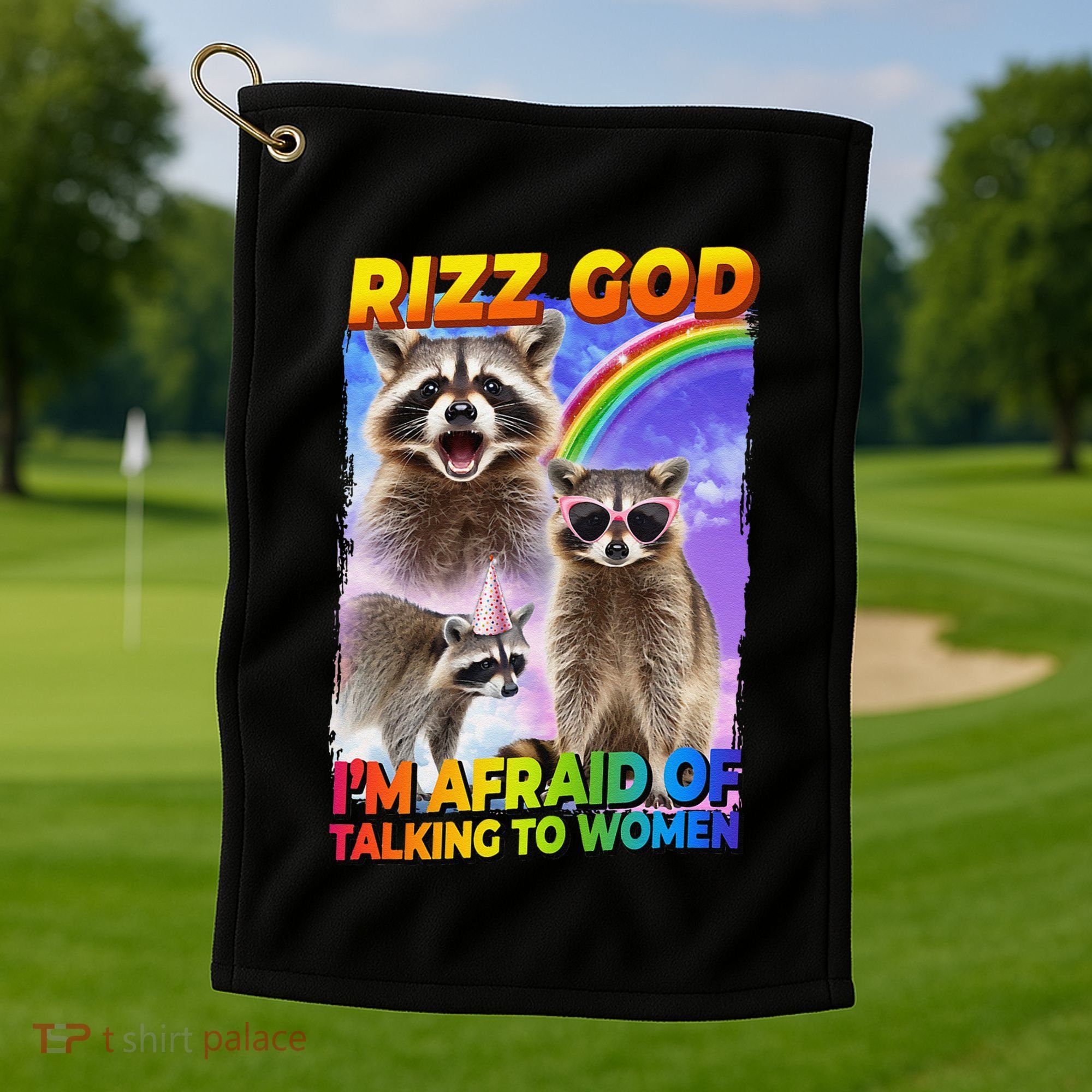 Rizz God IM Afraid Of Talking To Women Golf Towel