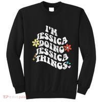 Retro Groovy Im Jessica Doing Jessica Things Funny MotherS Sweatshirt thumb 0