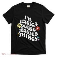 Retro Groovy Im Jessica Doing Jessica Things Funny MotherS T-Shirt thumb 0