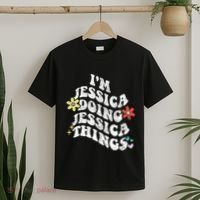 Retro Groovy Im Jessica Doing Jessica Things Funny MotherS T-Shirt thumb 2