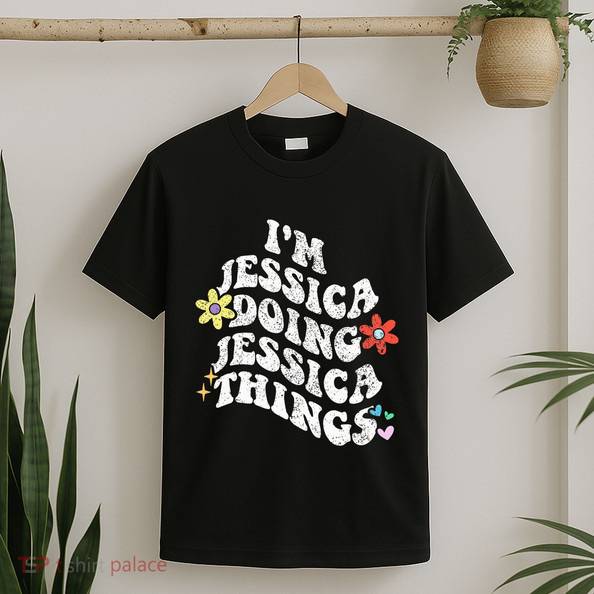 Retro Groovy Im Jessica Doing Jessica Things Funny MotherS T-Shirt