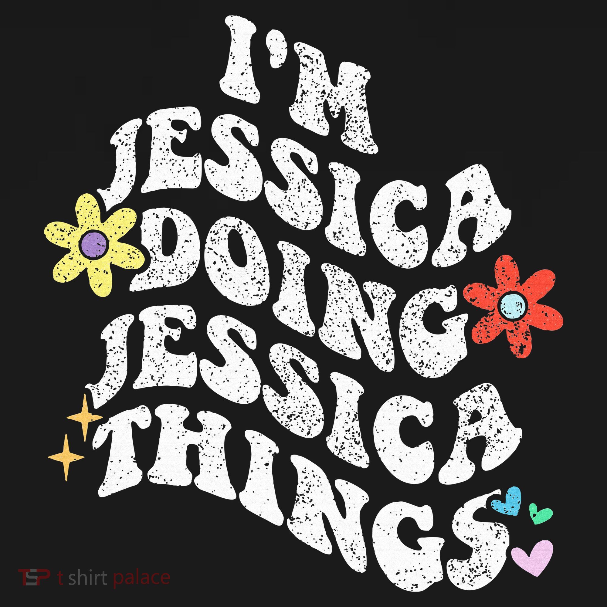 Retro Groovy Im Jessica Doing Jessica Things Funny MotherS T-Shirt