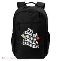 Retro Groovy Im Jessica Doing Jessica Things Funny MotherS Backpack thumb 0