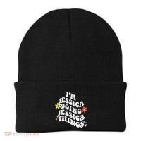 Retro Groovy Im Jessica Doing Jessica Things Funny MotherS Beanie thumb 0