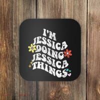 Retro Groovy Im Jessica Doing Jessica Things Funny MotherS Coaster thumb 0