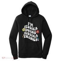Retro Groovy Im Jessica Doing Jessica Things Funny MotherS Women's Hoodie thumb 0