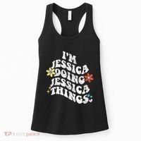 Retro Groovy Im Jessica Doing Jessica Things Funny MotherS Women's Tank Top thumb 0