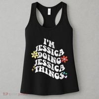 Retro Groovy Im Jessica Doing Jessica Things Funny MotherS Women's Tank Top thumb 3