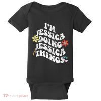 Retro Groovy Im Jessica Doing Jessica Things Funny MotherS Baby Bodysuit thumb 0