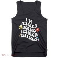 Retro Groovy Im Jessica Doing Jessica Things Funny MotherS Tank Top thumb 0