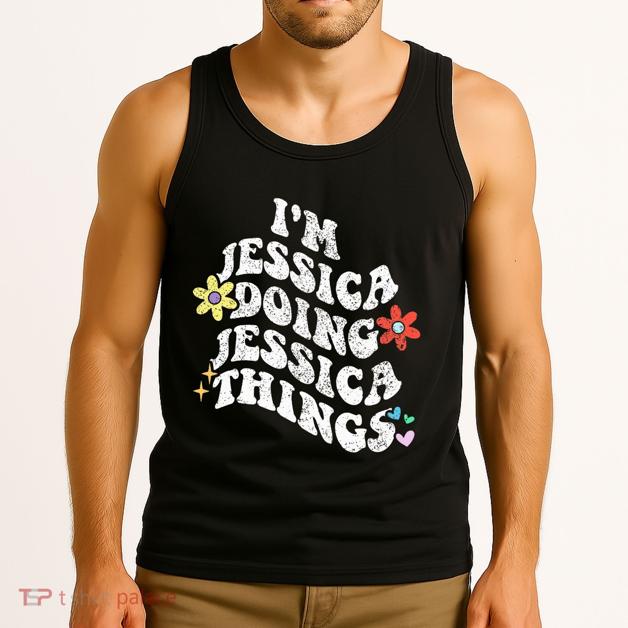 Retro Groovy Im Jessica Doing Jessica Things Funny MotherS Tank Top