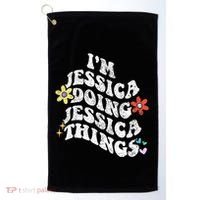 Retro Groovy Im Jessica Doing Jessica Things Funny MotherS Golf Towel thumb 0