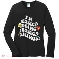 Retro Groovy Im Jessica Doing Jessica Things Funny MotherS Women's Long Sleeve Shirt thumb 0