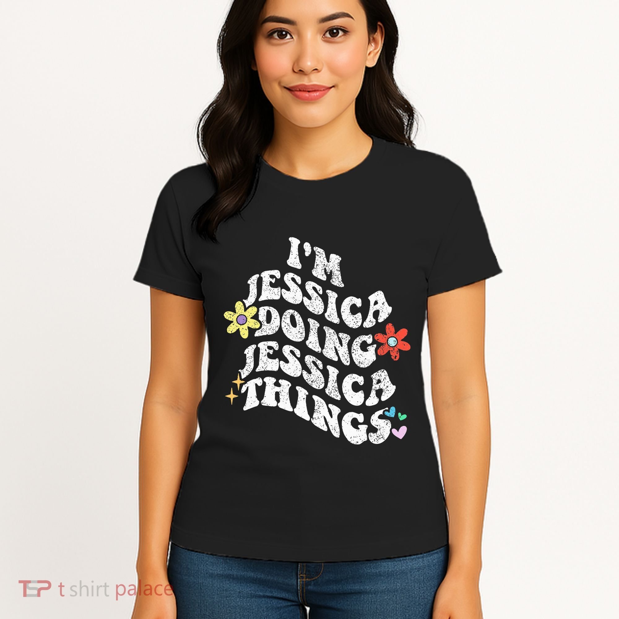 Retro Groovy Im Jessica Doing Jessica Things Funny MotherS Women's T-Shirt